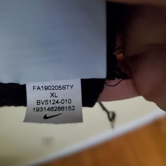 Nike Just Do It SpellOut Black Hoodie Handmade Crop Size XL - Picture 6 of 8